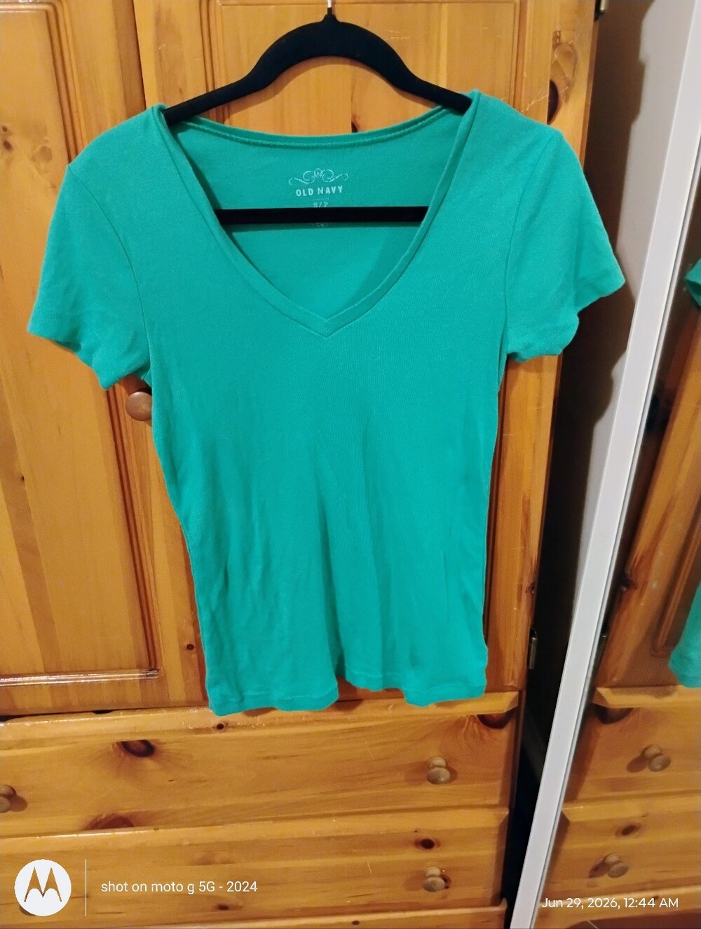 Old Navy Women's Short Sleeve V-Neck Tee - Teal Green